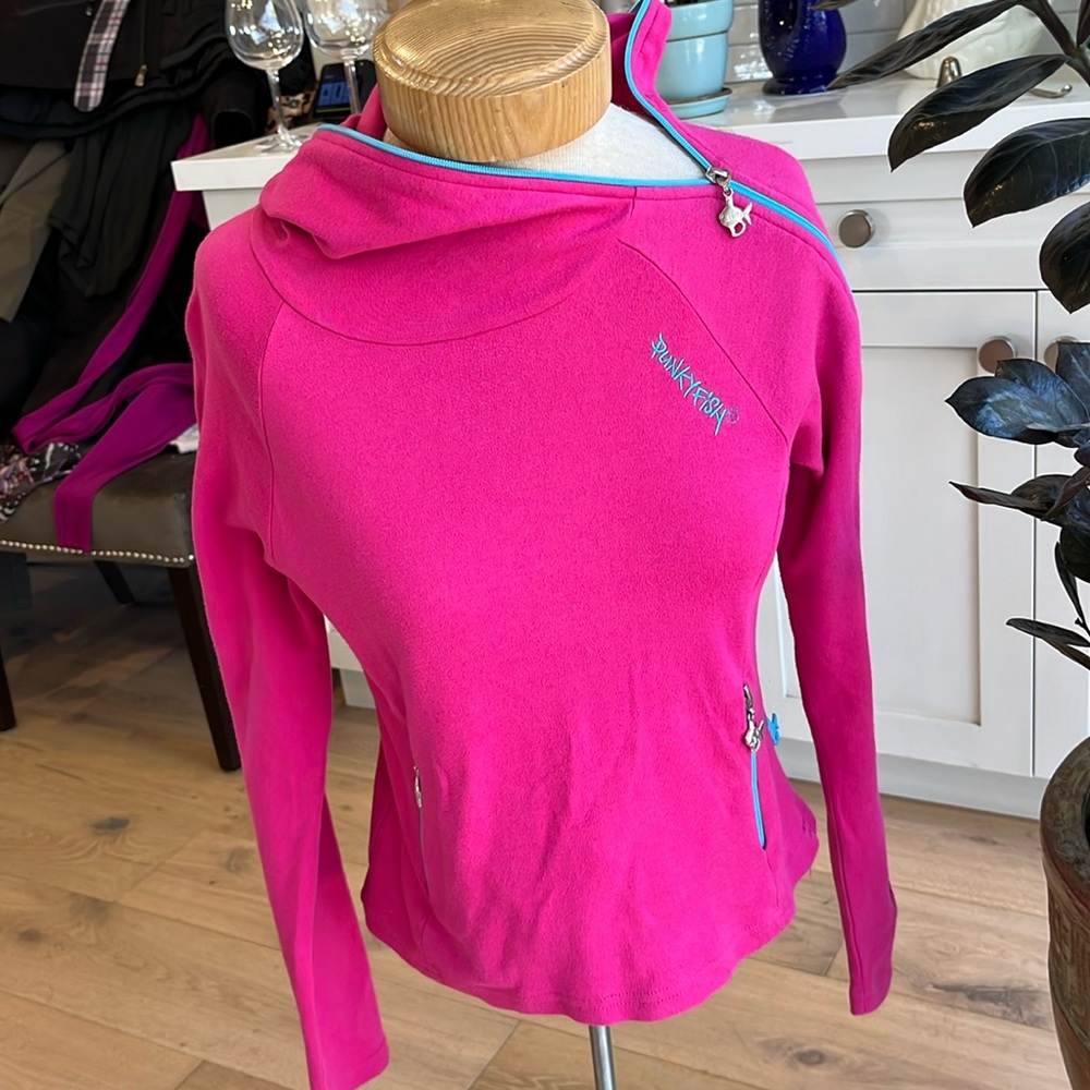 VGUC Punky Fish long sleeve pink hoodie
